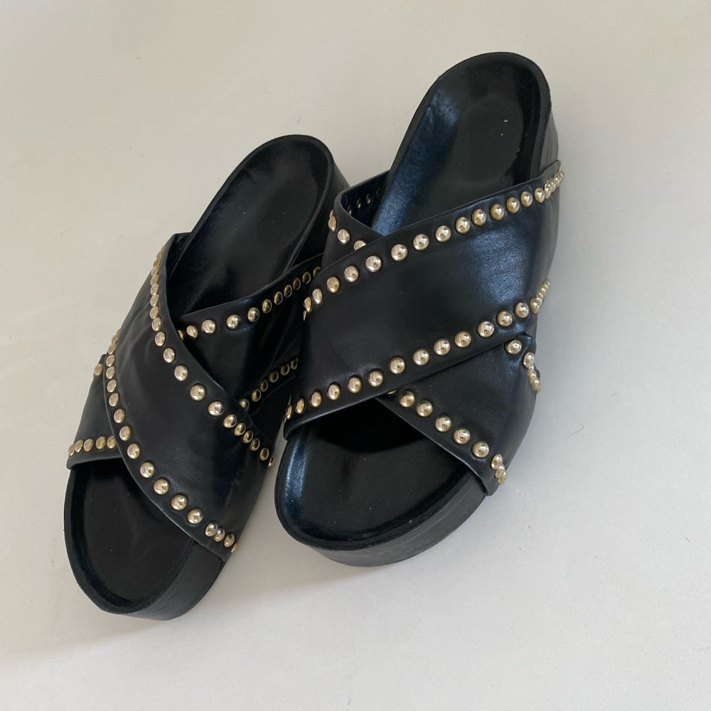 SIMON MILLER LEATHER SLIDES